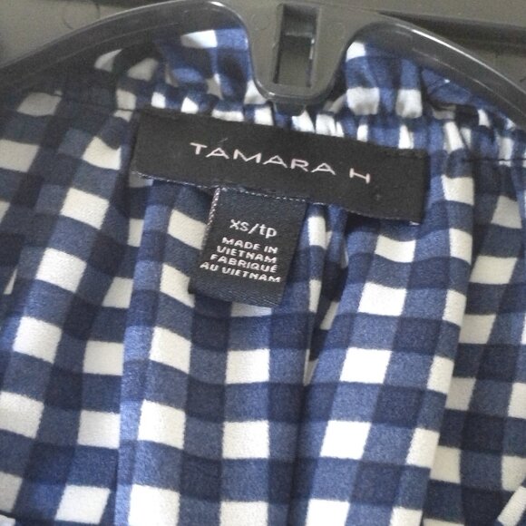 TAMARA H PUFFED SS TOP WITH TASSEL TIES AT NECKLINE  SIZE XS - Picture 3 of 4